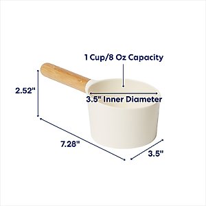 Frisco Melamine Dog & Cat Food Scoop with Bamboo Handle, 1 cup