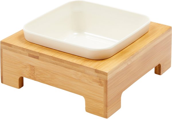Frisco Square Melamine Dog & Cat Bowl with Bamboo Stand
