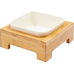 Frisco Square Melamine Dog & Cat Bowl with Bamboo Stand, 2 Cup, 1 count