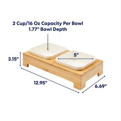 Frisco Square Melamine Dog & Cat Bowl Set with Bamboo Stand, Small: 2 cup slide 2 of 7