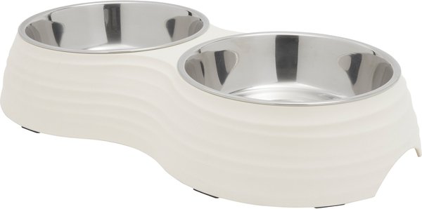 Frisco Stainless Steel Double Dog Bowls with Melamine Stand, Medium slide 1 of 5