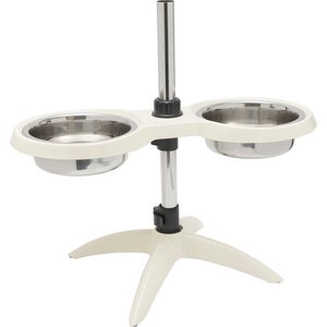 Frisco Adjustable Stainless Steel Double Elevated Dog Bowls, Large: 7 cup