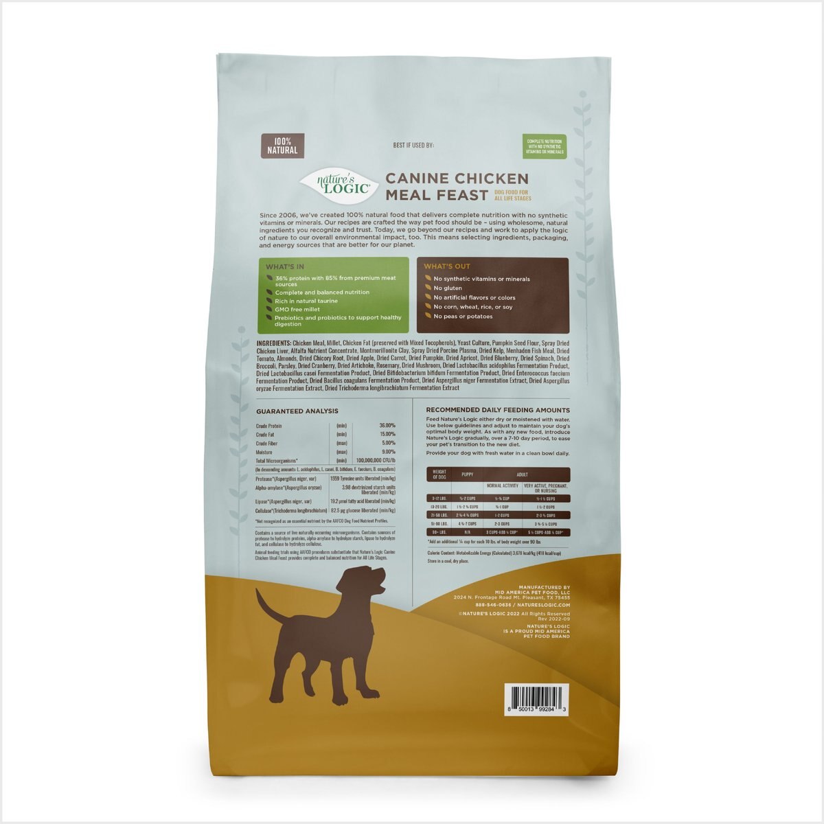 NATURE'S LOGIC Canine Chicken Meal Feast All Life Stages Dry Dog Food ...