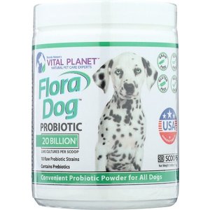 Vital Planet Flora Dog Probiotic Powder Dog Supplement, 3.9-oz jar
