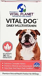 Vital Planet Vital Dog Daily Multivitamin Beef Flavor Chewable Tablet Dog Supplement, 30 count