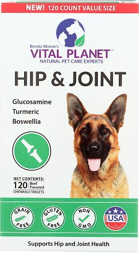 Vital Planet Hip & Joint Chewable Tablet Dog Supplement, 120 count slide 1 of 2