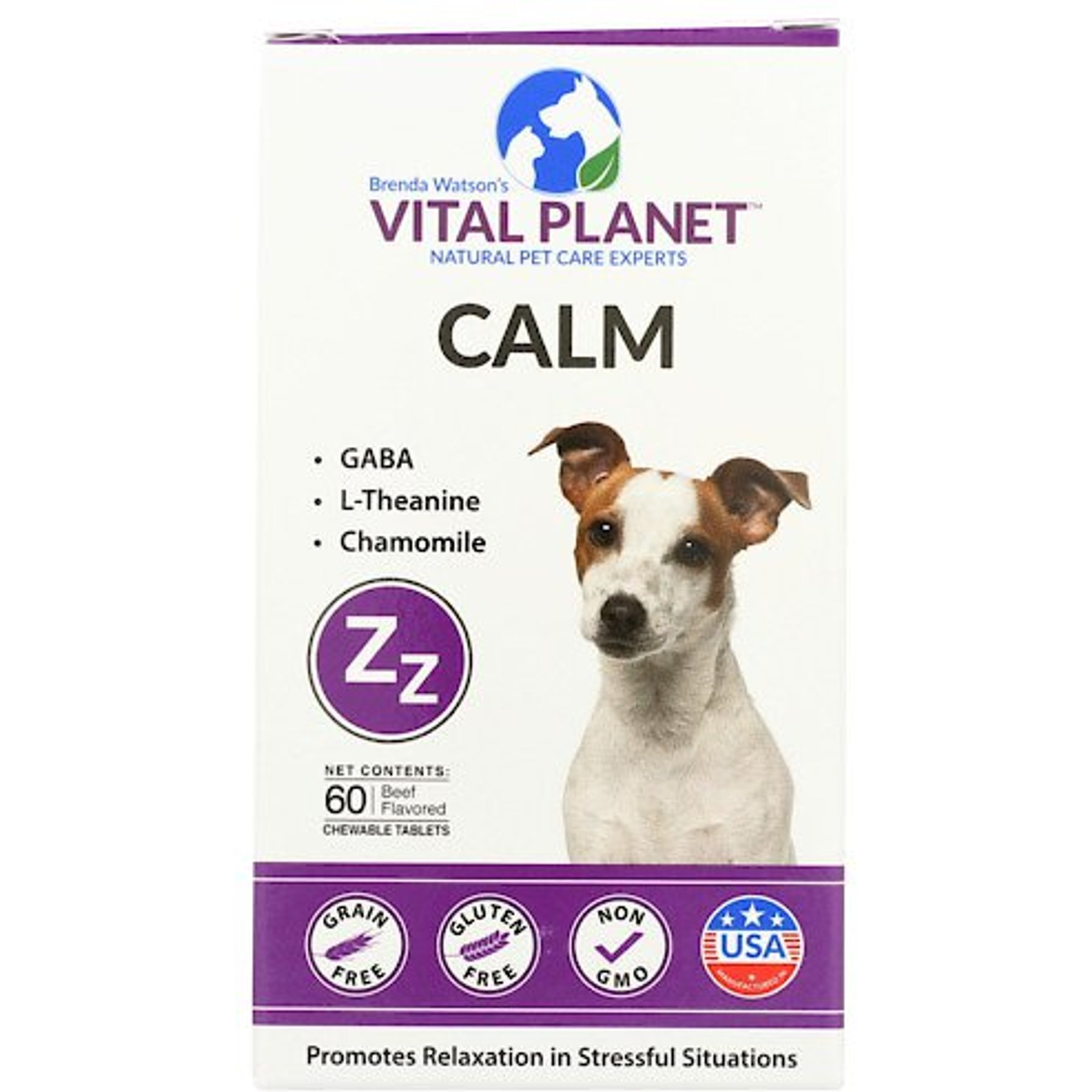 Vital Planet Calm Beef Flavor Chewable Tablet Dog Supplement