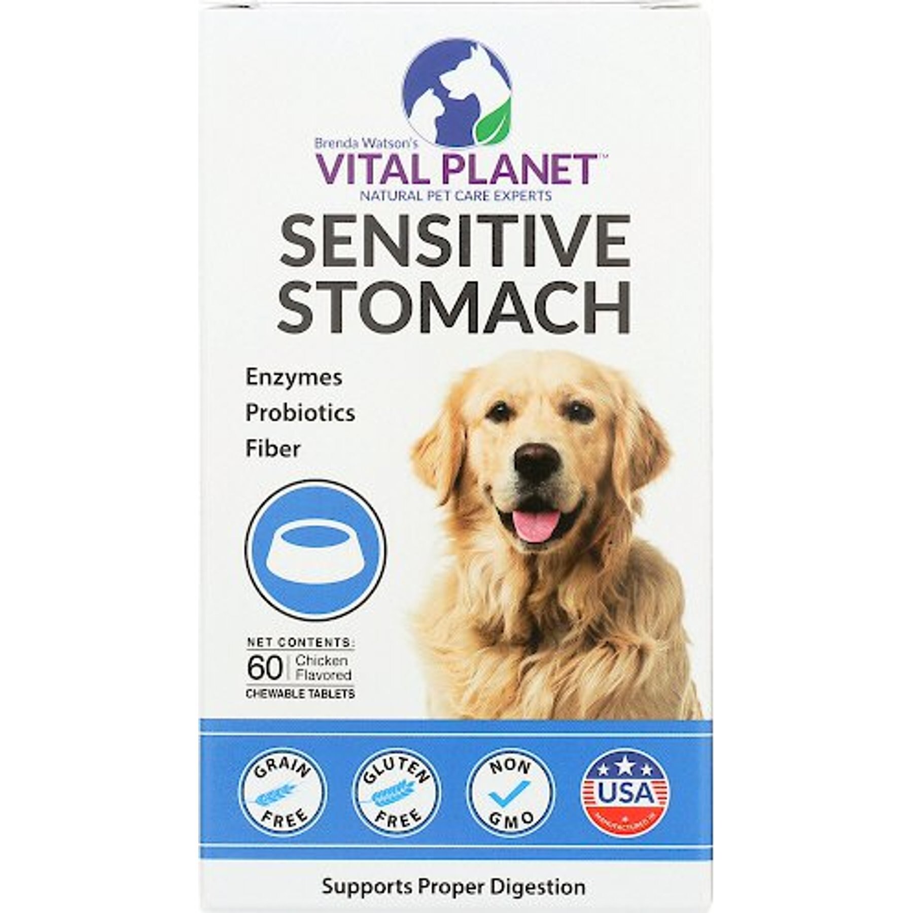 Vital Planet Sensitive Stomach Chicken Flavor Chewable Tablet Dog Supplement