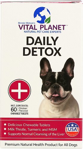 Vital Planet Daily Detox Beef Flavor Chewable Tablet Liver Supplement for Dogs
