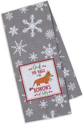 Design Imports Bowows Of Holly Embellished Dish Towel