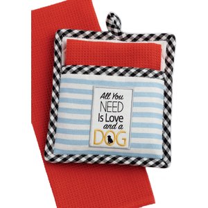 Design Imports All You Need Is Love & A Dog Pot Holder & Dish Towel Gift Set