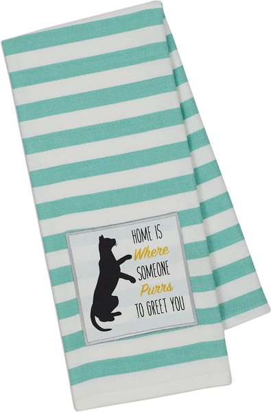Design Imports Home Is Where Someone Purrs To Greet You Embellished Dish Towel slide 1 of 2
