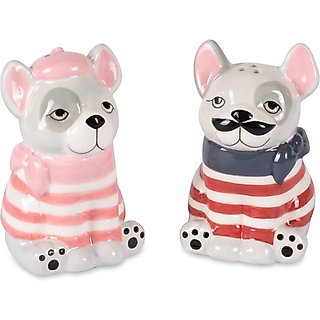 Design Imports Frenchies Ceramic Salt & Pepper Shakers slide 1 of 2