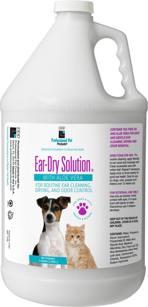 Professional Pet Products Ear-Dry Solution with Aloe Vera Dog & Cat Ear Cleaner, 1-gal bottle slide 1 of 1
