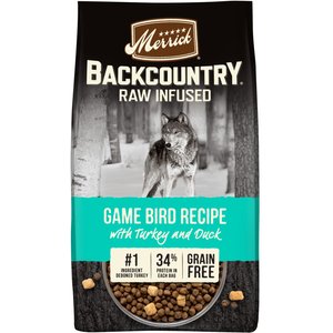 Merrick Backcountry Raw Infused Grain-Free Game Bird Recipe Freeze-Dried Dog Food, 4-lb bag