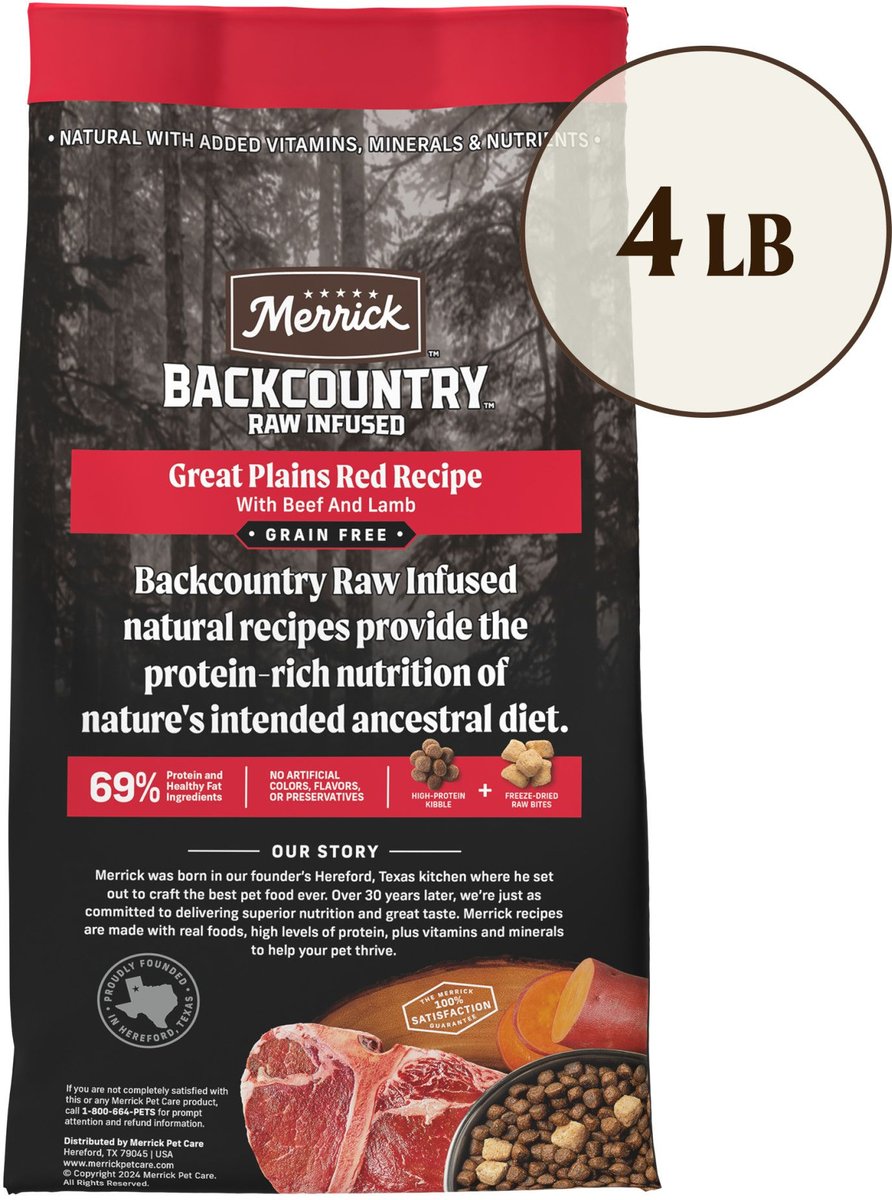 Merrick backcountry raw infused 2024 great plains red recipe