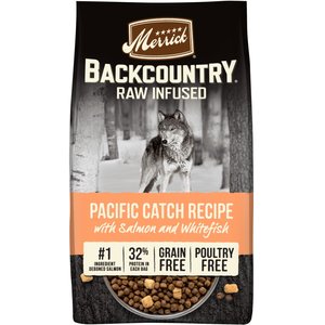 Merrick Backcountry Raw Infused Grain-Free Chicken-Free Pacific Catch Recipe Dry Dog Food, 4-lb bag