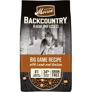 Merrick Backcountry Raw Infused Grain-Free Big Game Recipe Freeze-Dried Dog Food, 20-lb bag