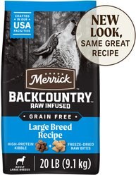 Merrick Backcountry Raw Infused Grain-Free Large Breed Recipe Freeze-Dried Dog Food, 20-lb bag