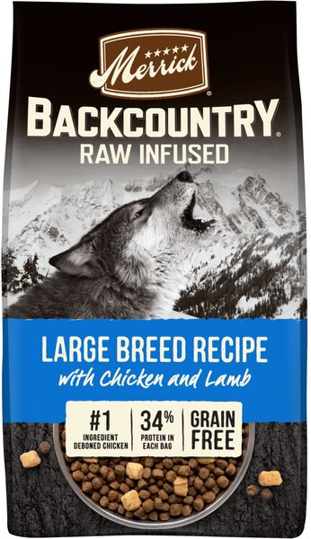 Merrick Grain Free Backcountry Raw Infused Game Bird Recipe Dog Food 20 lb.