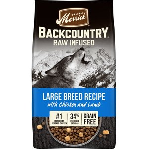 Merrick Backcountry Raw Infused Grain Free Dry Dog Food Large Breed Recipe, 20-lb bag