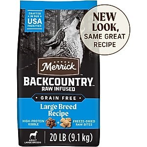 Merrick Backcountry Raw Infused Grain Free Dry Dog Food Large Breed Recipe, 20-lb bag