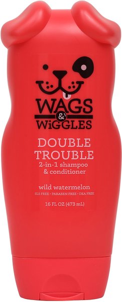 Wags & Wiggles Double Trouble WWatermelon 2-in-1 Dog Shampoo & Conditioner, 16-oz bottle slide 1 of 2