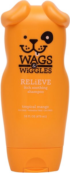 Wags & Wiggles Relieve Itch Soothing Tropical Mango Dog Shampoo, 16-oz bottle slide 1 of 2