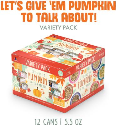Show full view: Weruva Let's Give Em' Pumpkin To Talk About! Variety Pack Grain-Free Canned Dog Food, 5.5-oz, case of 12 slide 3 of 11