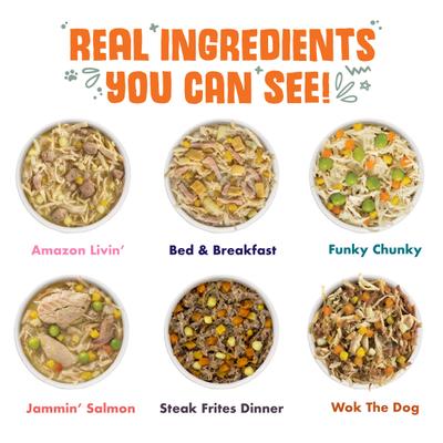 Show full view: Weruva Let's Give Em' Pumpkin To Talk About! Variety Pack Grain-Free Canned Dog Food, 5.5-oz, case of 12 slide 4 of 11