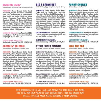 Show full view: Weruva Let's Give Em' Pumpkin To Talk About! Variety Pack Grain-Free Canned Dog Food, 5.5-oz, case of 12 slide 5 of 11