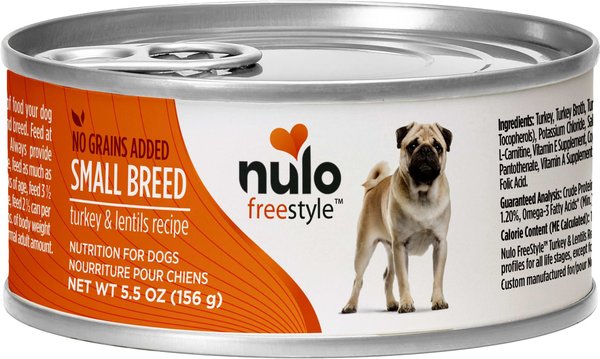 NULO Freestyle Turkey Lentils Recipe Grain Free Small Breed Puppy Canned Dog Food 5.5 oz case of 24 Chewy