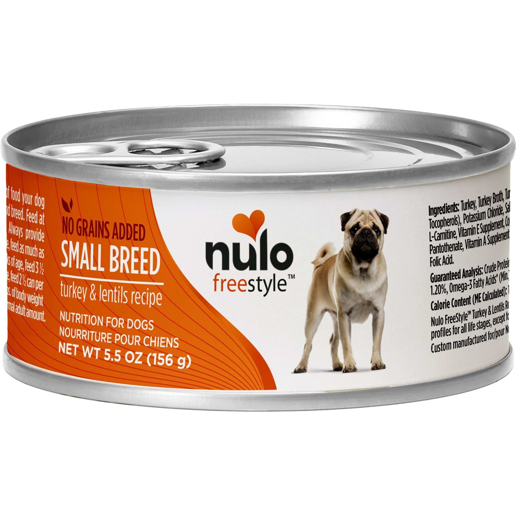 NULO Freestyle Turkey Lentils Recipe Grain Free Small Breed