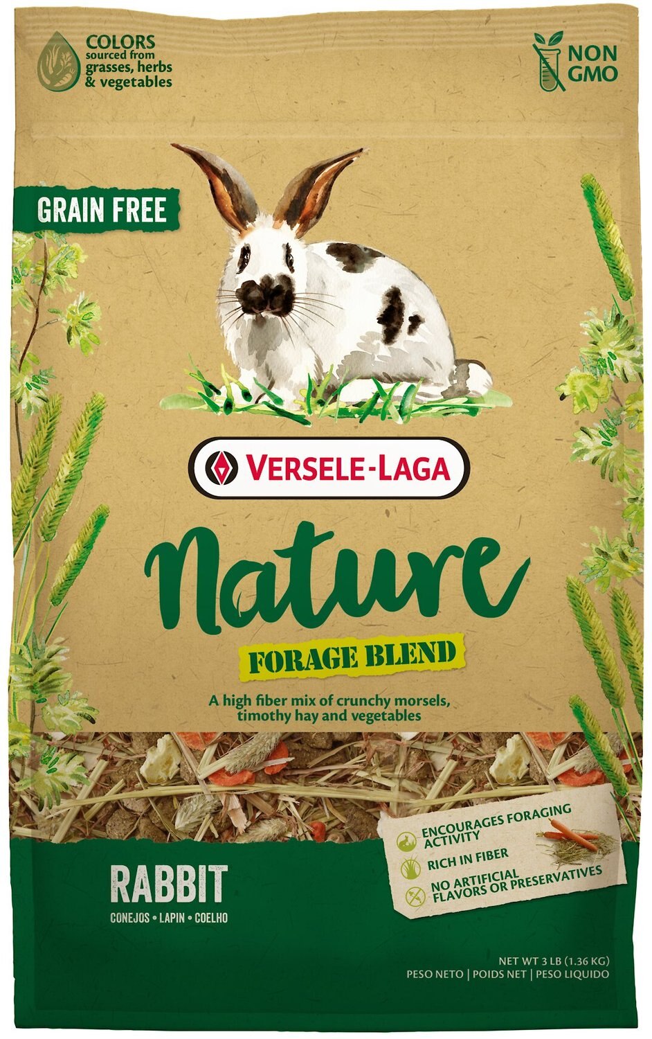 Versele-Laga Nature Forage Blend Grain-Free Rabbit Food, 3-lb bag