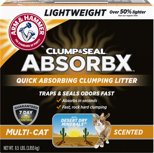 Arm & Hammer Litter Clump & Seal AbsorbX Absorbing Multi-Cat Cat Litter, 8.5-lb box slide 1 of 7