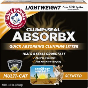 Arm & Hammer Litter Clump & Seal AbsorbX Absorbing Multi-Cat Cat Litter, 8.5-lb box