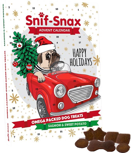 Snif-Snax Happy Holiday Advent Calendar Salmon & Sweet Potato Dog Treats, 25 count slide 1 of 3