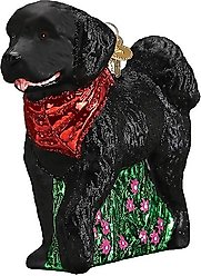 Old World Christmas Black Doodle Dog Glass Tree Ornament 