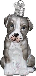Old World Christmas Pitbull Pup Glass Tree Ornament  slide 1 of 5