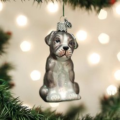 Old World Christmas Pitbull Pup Glass Tree Ornament  slide 2 of 5