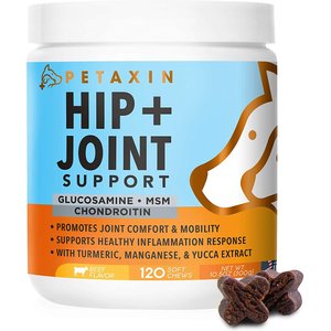 Petaxin Hip + Joint Support Beef Flavor Grain-Free Dog Supplement, 120 count