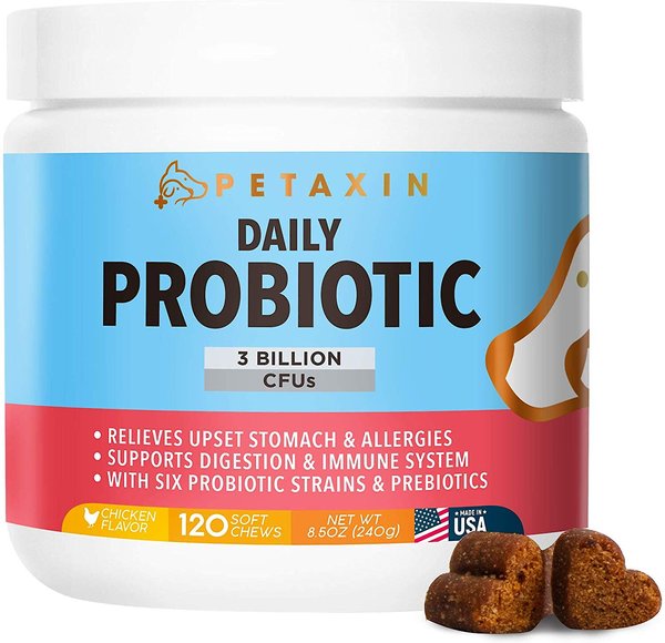 Petaxin Daily Probiotic Chicken Flavor Grain-Free Dog Supplement, 120 count slide 1 of 7