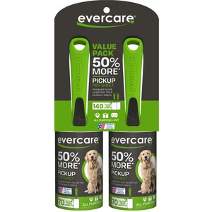 Evercare Pet Plus Extreme Stick Ergo Grip Pet Lint Roller, 70 sheets twin pack