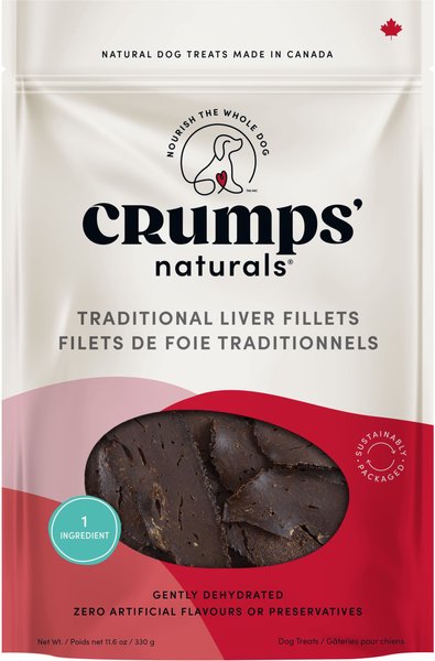 Crumps' Naturals Traditional Liver Fillets Grain-Free Dog Treats, 11.6-oz bag slide 1 of 6