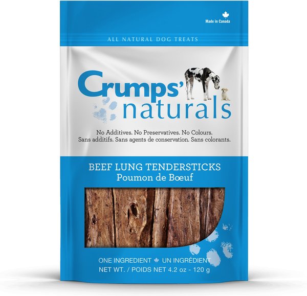 Crumps' Naturals Beef Lung Tendersticks Grain-Free Dehydrated Dog Treats, 4.2-oz bag slide 1 of 6