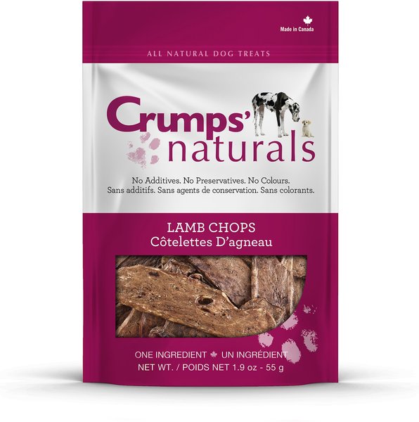 Crumps' Naturals Lamb Chops Grain-Free Dehydrated Dog Treats, 1.9-oz bag slide 1 of 6