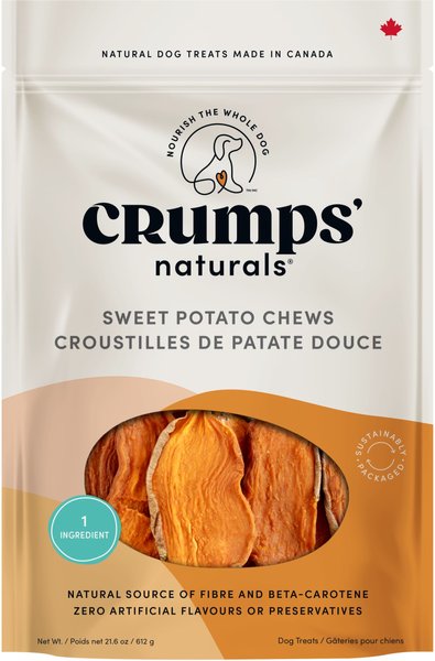 Crumps' Naturals Sweet Potato Chews Grain-Free Dog Treats, 24-oz bag slide 1 of 7