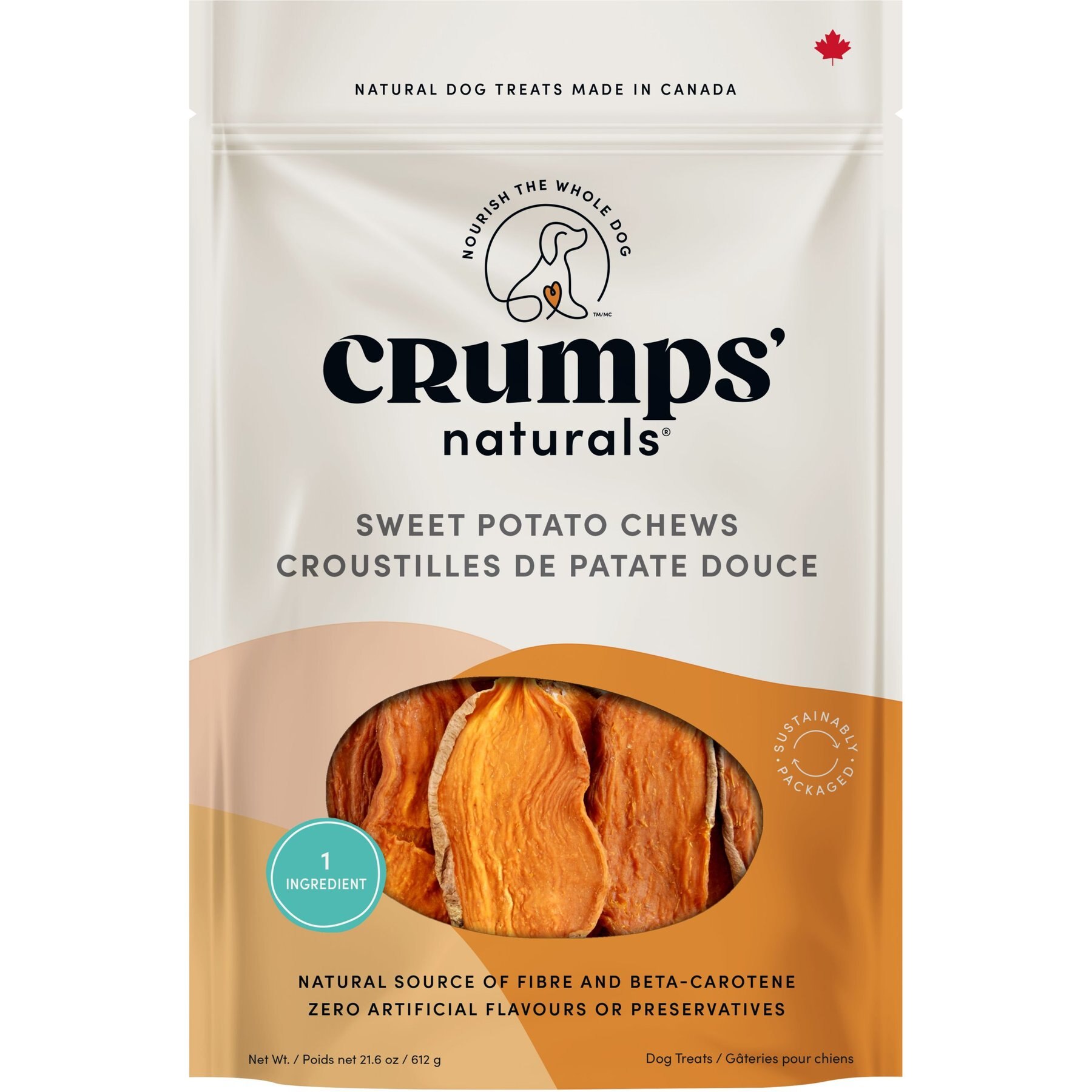 CRUMPS NATURALS Sweet Potato Chews Dog Treats 5.6 oz bag Chewy