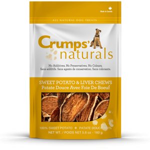 Crumps' Naturals Sweet Potato & Liver Chews Grain-Free Dog Treats, 5.6-oz bag