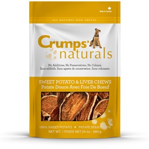 Crumps' Naturals Sweet Potato & Liver Chews Grain-Free Dog Treats, 24-oz bag